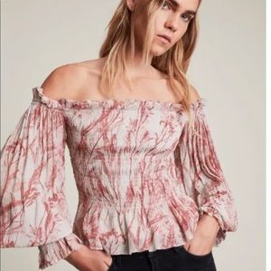 All Saints Lara Grasmere Top Soft Cherry Sz 4